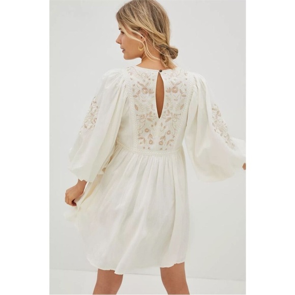 ANTHROPOLOGIE Viveka embroidered lace mini dress small - Picture 4 of 13